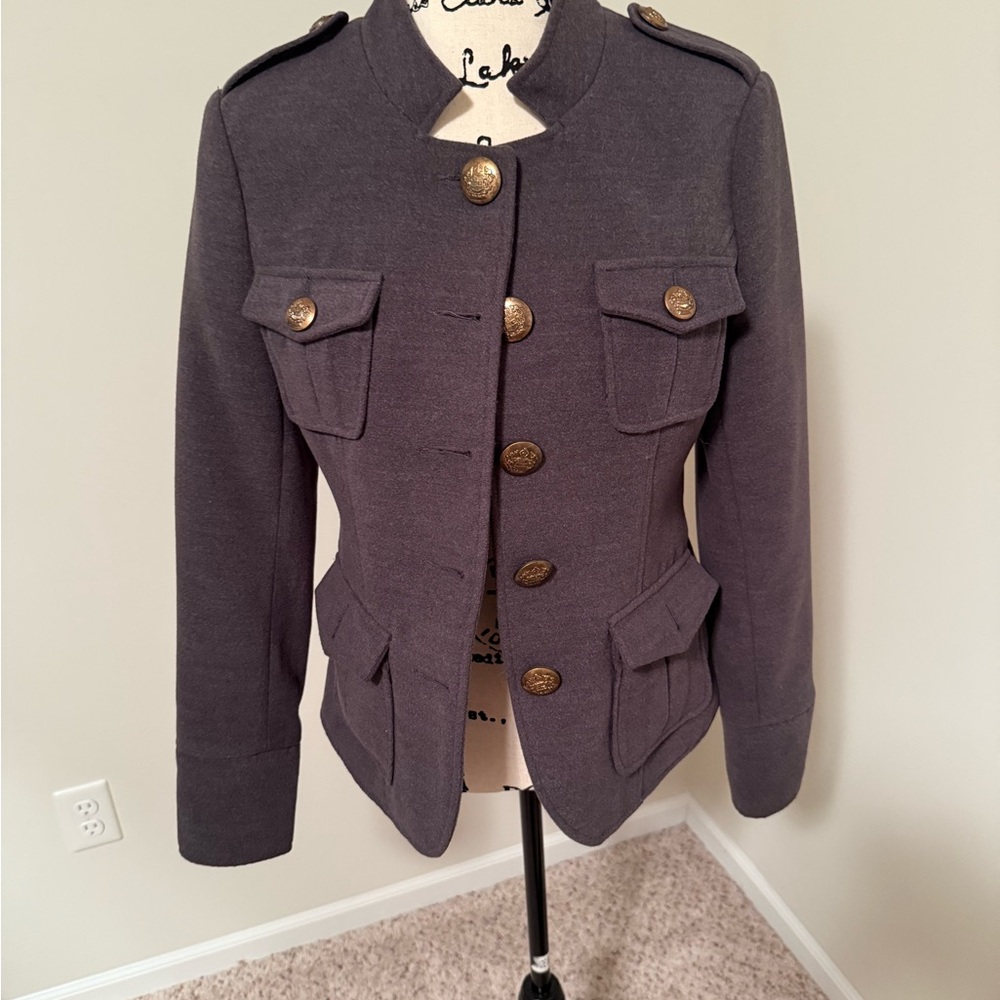 Buffalo David Bitton Gray Utility Jacket with Structured Collar